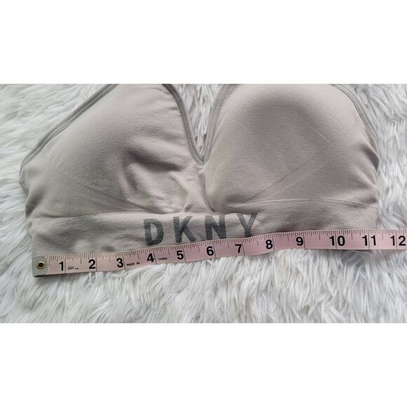 DKNY Sz L Seamless Bralette Gray Sports Bra With Adjustable Straps New - Picture 5 of 7